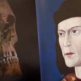 A television image of King Richard III's skull is seen next to a portrait of him during a news conference in Leicester, central England Febr A television image of King Richard III's skull is seen next to a portrait of him during a news conference in Leicester, central England Febr