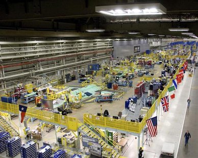 This March 22, 2010 handout image, released May 11, 2011, shows the Lockheed Martin plant in Fort Worth, Texas that builds F-35 fighter jets This March 22, 2010 handout image, released May 11, 2011, shows the Lockheed Martin plant in Fort Worth, Texas that builds F-35 fighter jets