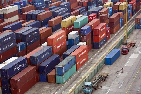 Containers are seen at a port of Shanghai Free Trade Zone, February 11, 2014. REUTERS/Aly Song Containers are seen at a port of Shanghai Free Trade Zone, February 11, 2014. REUTERS/Aly Song