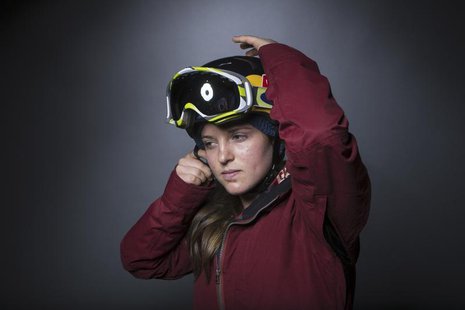 Olympic snowboarder Arielle Gold mimics her pre-run preparation during the 2013 U.S. Olympic Team Media Summit in Park City, Utah October 2, Olympic snowboarder Arielle Gold mimics her pre-run preparation during the 2013 U.S. Olympic Team Media Summit in Park City, Utah October 2,