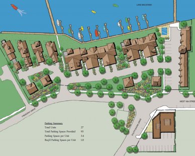 A conceptual color plan for the Crescent Shores Marina development (courtesy Nederveld Inc.) A conceptual color plan for the Crescent Shores Marina development (courtesy Nederveld Inc.)