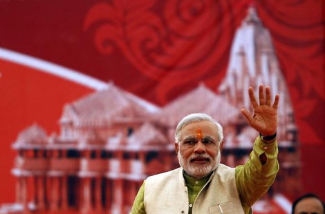 Hindu nationalist Narendra Modi, prime ministerial candidate for India's main opposition Bharatiya Janata Party (BJP) and Gujarat's chief mi Hindu nationalist Narendra Modi, prime ministerial candidate for India's main opposition Bharatiya Janata Party (BJP) and Gujarat's chief mi
