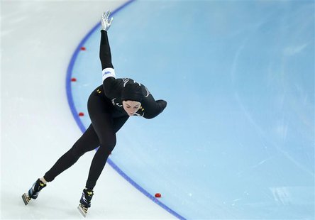 Heather Richardson of the U.S. skates during the women's 1,000 metres speed skating race at the Adler Arena during the 2014 Sochi Winter Oly Heather Richardson of the U.S. skates during the women's 1,000 metres speed skating race at the Adler Arena during the 2014 Sochi Winter Oly