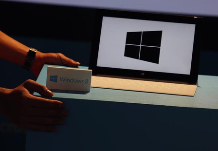 A Microsoft Surface tablet is seen during the launch of Microsoft Windows 8 operating system in Hong Kong October 26, 2012. REUTERS/Bobby Yi A Microsoft Surface tablet is seen during the launch of Microsoft Windows 8 operating system in Hong Kong October 26, 2012. REUTERS/Bobby Yi