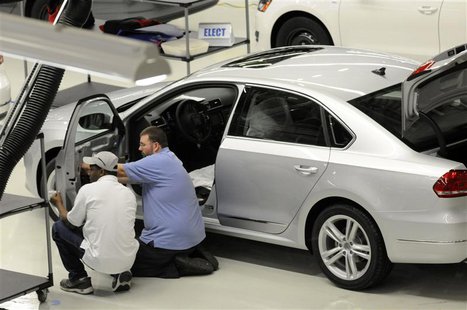 Volkswagen employees inspect a VW 2012 Passat in the assembly finish department in Chattanooga Tennessee in this December 1, 2011 file photo Volkswagen employees inspect a VW 2012 Passat in the assembly finish department in Chattanooga Tennessee in this December 1, 2011 file photo