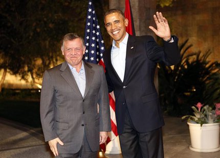 U.S. President Barack Obama (R) meets with Jordan's King Abdullah at Sunnylands in Rancho Mirage, California February 14, 2014. REUTERS/Kevi U.S. President Barack Obama (R) meets with Jordan's King Abdullah at Sunnylands in Rancho Mirage, California February 14, 2014. REUTERS/Kevi