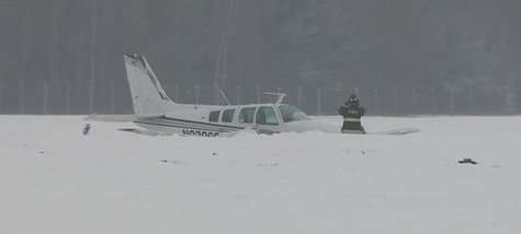 Plane crashes near Oconto on Thursday Feb. 13, 2014. (Photo from: YouTube) Plane crashes near Oconto on Thursday Feb. 13, 2014. (Photo from: YouTube)