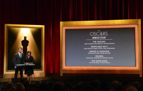 Actor Chris Hemsworth (L) and Academy of Motion Picture Arts and Sciences President Cheryl Boone Isaacs announce the nominees for Best Anima Actor Chris Hemsworth (L) and Academy of Motion Picture Arts and Sciences President Cheryl Boone Isaacs announce the nominees for Best Anima