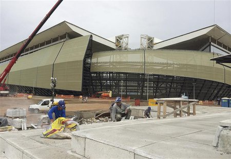 A view of the construction of the Arena Pantanal soccer stadium, which will host several matches of the 2014 World Cup, in Cuiaba, February A view of the construction of the Arena Pantanal soccer stadium, which will host several matches of the 2014 World Cup, in Cuiaba, February