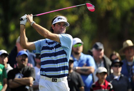 February 16, 2014; Pacific Palisades, CA, USA; Bubba Watson hits from the second hole tee during the final round of the Northern Trust Open February 16, 2014; Pacific Palisades, CA, USA; Bubba Watson hits from the second hole tee during the final round of the Northern Trust Open