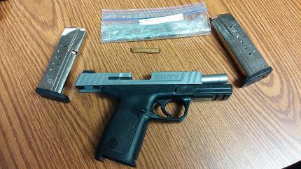 This is the gun confiscated from the car. This is the gun confiscated from the car.