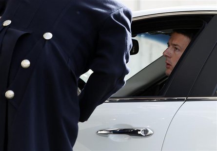 Matteo Renzi, head of Italy's Democratic Party and mayor of Florence, talks to reporters after a meeting with President Giorgio Napolitano a Matteo Renzi, head of Italy's Democratic Party and mayor of Florence, talks to reporters after a meeting with President Giorgio Napolitano a
