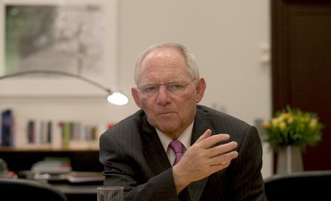 German Finance Minister Wolfgang Schaeuble speaks during an interview with Reuters at the Finance Ministry in Berlin, February 10, 2014. REU German Finance Minister Wolfgang Schaeuble speaks during an interview with Reuters at the Finance Ministry in Berlin, February 10, 2014. REU