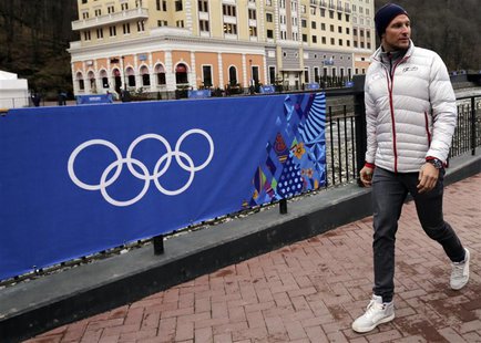 Norway's Aksel Lund Svindal walks through the Rosa Khutor alpine skiing resort during the 2014 Sochi Winter Olympics February 17, 2014. REUT Norway's Aksel Lund Svindal walks through the Rosa Khutor alpine skiing resort during the 2014 Sochi Winter Olympics February 17, 2014. REUT