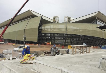 A view of the construction of the Arena Pantanal soccer stadium, which will host several matches of the 2014 World Cup, in Cuiaba, February A view of the construction of the Arena Pantanal soccer stadium, which will host several matches of the 2014 World Cup, in Cuiaba, February