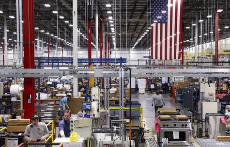 Workers assemble built-in appliances at the Whirlpool manufacturing plant in Cleveland, Tennessee August 21, 2013. REUTERS/Chris Berry Workers assemble built-in appliances at the Whirlpool manufacturing plant in Cleveland, Tennessee August 21, 2013. REUTERS/Chris Berry