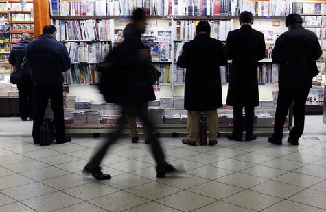 People browse a bookstore at a train station in Tokyo February 17, 2014. REUTERS/Yuya Shino People browse a bookstore at a train station in Tokyo February 17, 2014. REUTERS/Yuya Shino