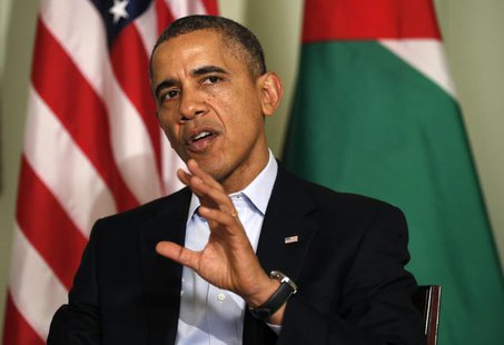 U.S. President Barack Obama speaks during his meeting with Jordan's King Abdullah at Sunnylands in Rancho Mirage, California February 14, 20 U.S. President Barack Obama speaks during his meeting with Jordan's King Abdullah at Sunnylands in Rancho Mirage, California February 14, 20