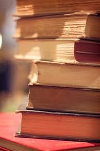 A stack of books. A stack of books.