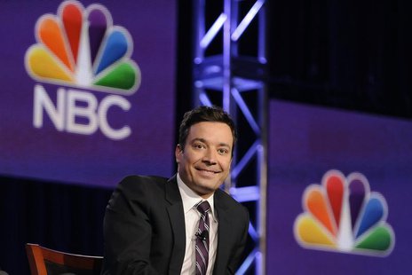 Jimmy Fallon, host of "The Tonight Show Starring Jimmy Fallon", takes part in a panel discussion at the NBC portion of the 2014 Winter Press Jimmy Fallon, host of "The Tonight Show Starring Jimmy Fallon", takes part in a panel discussion at the NBC portion of the 2014 Winter Press