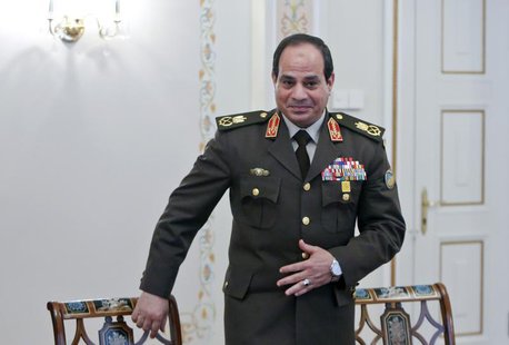 Egyptian Army chief Field Marshal Abdel Fattah al-Sisi arrives for a meeting with Russian President Vladimir Putin at the Novo-Ogaryovo stat Egyptian Army chief Field Marshal Abdel Fattah al-Sisi arrives for a meeting with Russian President Vladimir Putin at the Novo-Ogaryovo stat