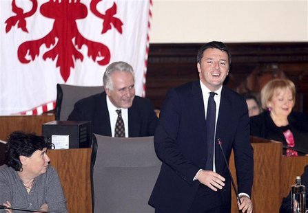 Italy's Prime Minister-designate Matteo Renzi speaks during the town council in Florence February 17, 2014. REUTERS/Stringer Italy's Prime Minister-designate Matteo Renzi speaks during the town council in Florence February 17, 2014. REUTERS/Stringer