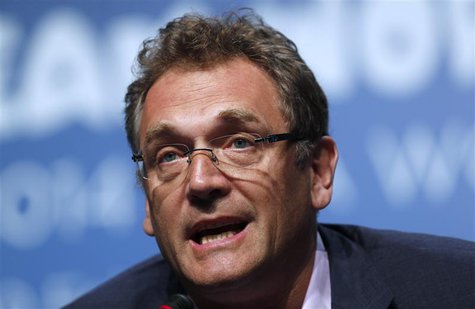 FIFA General Secretary Jerome Valcke speaks during an announcement on the status of Curitiba as a host city for the 2014 World Cup, in Flori FIFA General Secretary Jerome Valcke speaks during an announcement on the status of Curitiba as a host city for the 2014 World Cup, in Flori