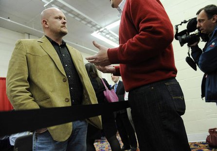 Samuel Joseph Wurzelbacher (L), known as Joe the Plumber, and a Republican congressional candidate in Ohio, speaks to attendees at the Ameri Samuel Joseph Wurzelbacher (L), known as Joe the Plumber, and a Republican congressional candidate in Ohio, speaks to attendees at the Ameri
