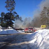 Firefighters battle a fire at the Rustic Resort and Banquet Hall in Shawano County, Wednesday, Feb. 19, 2014. (Photo from: FOX 11) Firefighters battle a fire at the Rustic Resort and Banquet Hall in Shawano County, Wednesday, Feb. 19, 2014. (Photo from: FOX 11)