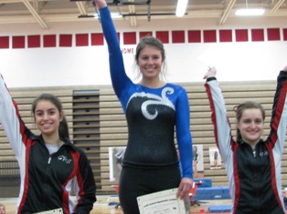 Coldwater gymnasts Amanda Daoud (l) and Kala Sperbeck (r) earn All Conference honors at their league meet February 15, 2014 Coldwater gymnasts Amanda Daoud (l) and Kala Sperbeck (r) earn All Conference honors at their league meet February 15, 2014
