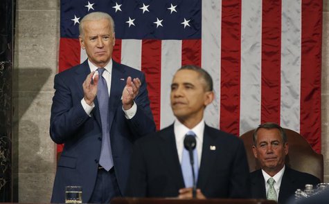 Vice President Joe Biden applauds and Speaker of the House John Boehner looks on as President Barack Obama delivers his State of the Union s Vice President Joe Biden applauds and Speaker of the House John Boehner looks on as President Barack Obama delivers his State of the Union s