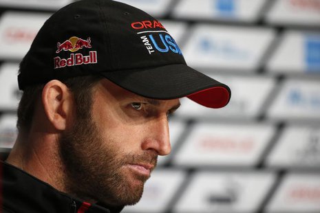 Oracle Team USA tactician Ben Ainslie speaks to members of the media after winning Race 18 of the 34th America's Cup yacht sailing race agai Oracle Team USA tactician Ben Ainslie speaks to members of the media after winning Race 18 of the 34th America's Cup yacht sailing race agai