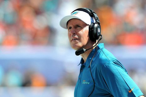 Oct 20, 2013; Miami Gardens, FL, Miami Dolphins head coach Joe Philbin looks on during the first half agains the Buffalo Bills at Sun Life S Oct 20, 2013; Miami Gardens, FL, Miami Dolphins head coach Joe Philbin looks on during the first half agains the Buffalo Bills at Sun Life S