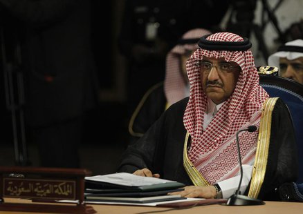 Saudi Interior Minister Prince Mohammed bin Nayef al Saud attends the opening session of GCC Interior Ministers' Conference in Manama April Saudi Interior Minister Prince Mohammed bin Nayef al Saud attends the opening session of GCC Interior Ministers' Conference in Manama April
