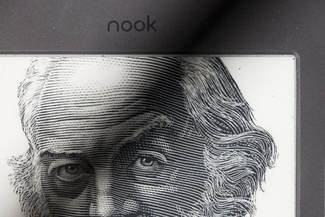 A portrait of Walt Whitman is shown on the home screen of a Nook reader from Barnes & Noble, which uses technology developed by E Ink Corpor A portrait of Walt Whitman is shown on the home screen of a Nook reader from Barnes & Noble, which uses technology developed by E Ink Corpor