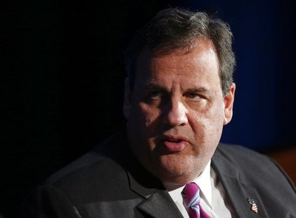 New Jersey Governor Chris Christie listens to a question from Greg Brown (not pictured), Chairman & CEO of Motorola, during a luncheon by th New Jersey Governor Chris Christie listens to a question from Greg Brown (not pictured), Chairman & CEO of Motorola, during a luncheon by th