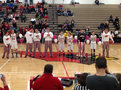Coldwater High School's senior basketball players are recognized in-between games of their 2-21-2014 doubleheader against Battle Creek Central. Coldwater High School's senior basketball players are recognized in-between games of their 2-21-2014 doubleheader against Battle Creek Central.