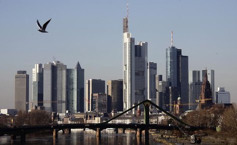 General view of the characteristic Frankfurt skyline with its banking towers, January 16, 2012. REUTERS/Kai Pfaffenbach General view of the characteristic Frankfurt skyline with its banking towers, January 16, 2012. REUTERS/Kai Pfaffenbach