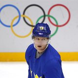Sweden men's ice hockey player Nicklas Backstrom skates during a team practice at the 2014 Sochi Winter Olympics February 22, 2014, ahead of Sweden men's ice hockey player Nicklas Backstrom skates during a team practice at the 2014 Sochi Winter Olympics February 22, 2014, ahead of