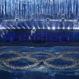 Performers form the Olympic rings during a show at the closing ceremony for the 2014 Sochi Winter Olympics, February 23, 2014. REUTERS/Eric Performers form the Olympic rings during a show at the closing ceremony for the 2014 Sochi Winter Olympics, February 23, 2014. REUTERS/Eric