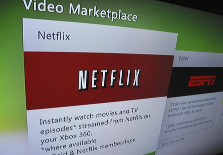 A screen grab shows the access to Netflix online, as displayed on a television screen, in Encinitas, California July 25, 2011. REUTERS/Mike A screen grab shows the access to Netflix online, as displayed on a television screen, in Encinitas, California July 25, 2011. REUTERS/Mike