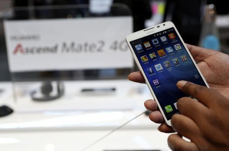 The Huawei Ascend Mate2 4G mobile telephone with an Android operating system is shown at the annual Consumer Electronics Show (CES) in Las V The Huawei Ascend Mate2 4G mobile telephone with an Android operating system is shown at the annual Consumer Electronics Show (CES) in Las V