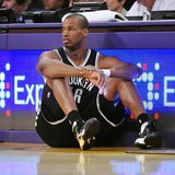 February 23, 2014; Los Angeles, CA, USA; Brooklyn Nets center Jason Collins (46) waits to enter the game against the Los Angeles Lakers duri February 23, 2014; Los Angeles, CA, USA; Brooklyn Nets center Jason Collins (46) waits to enter the game against the Los Angeles Lakers duri