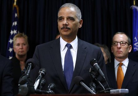 Attorney General Eric Holder speaks at a news conference in New Orleans November 15, 2012. REUTERS/Jonathan Bachman Attorney General Eric Holder speaks at a news conference in New Orleans November 15, 2012. REUTERS/Jonathan Bachman