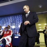 Russian President Vladimir Putin walks out from the presidential lounge to take his seat as he is introduced during the closing ceremony for Russian President Vladimir Putin walks out from the presidential lounge to take his seat as he is introduced during the closing ceremony for