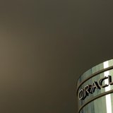 The company logo is shown at the headquarters of Oracle Corporation in Redwood City, California in this February 2, 2010 file photograph. RE The company logo is shown at the headquarters of Oracle Corporation in Redwood City, California in this February 2, 2010 file photograph. RE