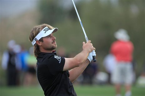 Victor Dubuisson plays the 21st hole during the final round of the World Golf Championships - Accenture Match Play Championship at The Golf Victor Dubuisson plays the 21st hole during the final round of the World Golf Championships - Accenture Match Play Championship at The Golf
