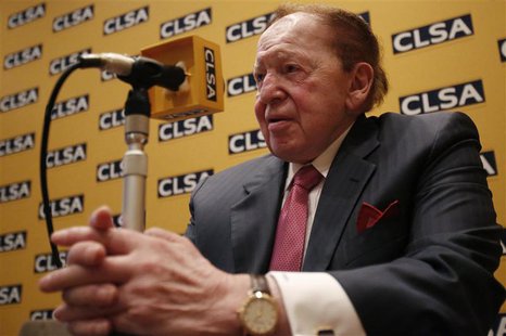 Las Vegas Sands Corp Chairman and Chief Executive Officer Sheldon Adelson attends a news conference in Tokyo in this February 24, 2014 file Las Vegas Sands Corp Chairman and Chief Executive Officer Sheldon Adelson attends a news conference in Tokyo in this February 24, 2014 file