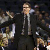 Kiki Vandeweghe questions a call against the Charlotte Bobcats during an NBA basketball game in Charlotte, North Carolina February 16, 2010. Kiki Vandeweghe questions a call against the Charlotte Bobcats during an NBA basketball game in Charlotte, North Carolina February 16, 2010.