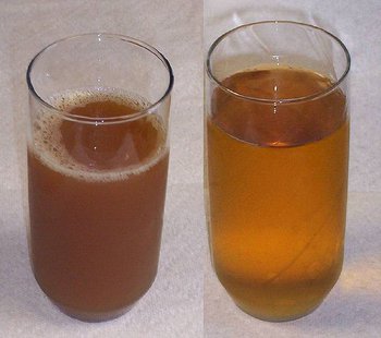Apple cider and apple juice. Apple cider and apple juice.